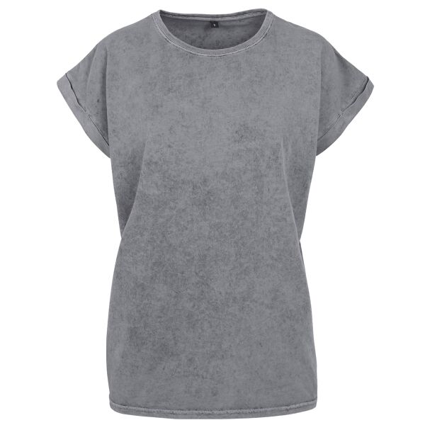 Women's acid washed extended shoulder tee Thumbnail